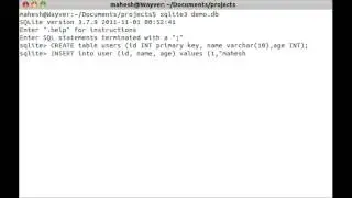 SQLite Tutorial - Queries on Ubuntu Linux Termial