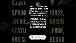 12-18-23 Adobe & Figma call it off, Trevor Milton gets four years, Elon & more. Daily Capital News!