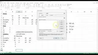 Quickly solving a linear programming problem on Excel