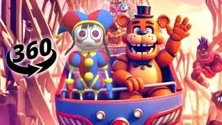 Pomni + Freddy Fazbear 360 Roller Coaster VR Ride