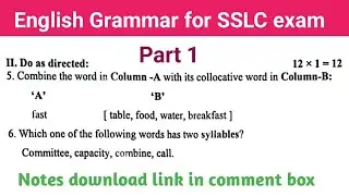 Do as directed questions for SSLC exam part 1 | 10th class English grammar | Do as directed for SSLC