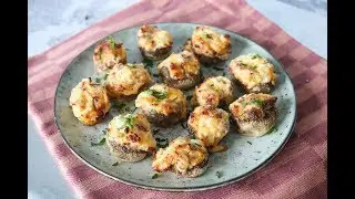 Stuffed Muchrooms With Bacon, Cheese And Cream Cheese - Easy Snack - By One Kitchen
