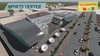 Exterior Sports Center 3D with Sketch up + Lumion / 2021/ مركز رياضي ثلاثي الأبعاد