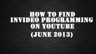 How to find InVideo Programming on Youtube (June 2013)