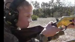 11 year old shooting a 45 long Colt cowboy gun