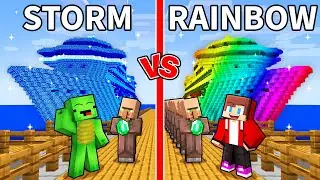 Mikey STORM vs JJ RAINBOW Cruise Battle in Minecraft (Maizen)