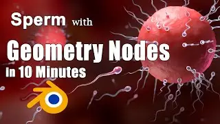 Sperm Animation with Geometry Nodes under 10 minutes in blender (MoGraph tutorial)