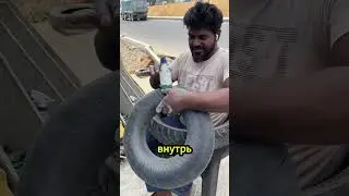A Pakistani mechanic's amazing way to check wheels.