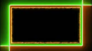 Orange & Green | Double Lines NEON FRAME | Beautiful Glowing Border | Abstract Loop Video | Trending