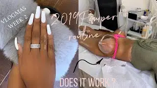 VLOGMAS WEEK 2 2019 :PAMPER ROUTINE( butt lift , nails , natural hair wash day  ) FT .LUSETA BEAUTY