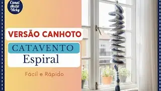 Catavento Espiral de Crochê - Versão Canhoto