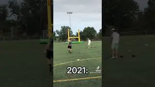 2 year kicking transformation! #football #fieldgoal #transformation