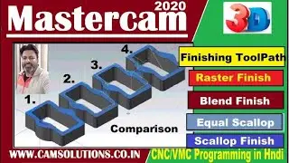 Mastercam 2020 Finishing tool paths Comparison |Raster | Blend |Scallop | Equal Scallop