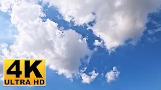 Blue Sky and Clouds Screen Saver (No sound) 2 Hours 4K UHD