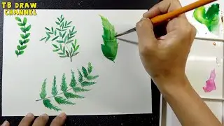 Vẽ lá bằng màu nước | Painting Leaves in Watercolor