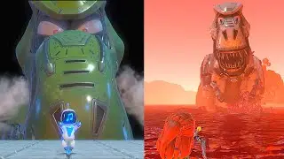 Change In Astro Bot Destroying Dinosaur - Astro Bot 2024 vs Astro bot Playroom