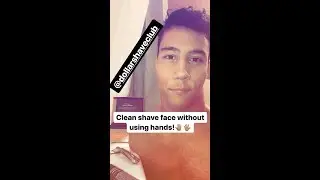 Gabe Adams Shaves His Face Without Hands!!