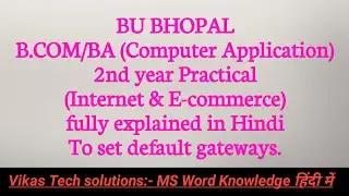 B.com, BA (Computer Application) 2nd year Practical | BU Bhopal | B.com 2nd year Practical in Hindi