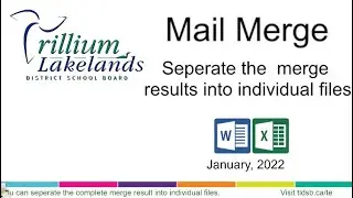 Tech Talk ep.6 - Mail Merge and Save to Individual Files