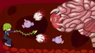 битва с мозгом Ктулху в terraria (призыватель)