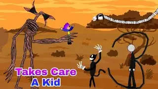 [DC2] Cartoon cat, Long Horse, Slender man Takes Care A Kid From Siren Head