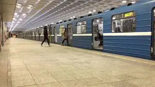 Поезд на станции метро Девяткино | СПб 17.01.2018 1/3