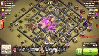 Golem pekka Th10 war base 2 stars Golem pekka büyücü saldırısı