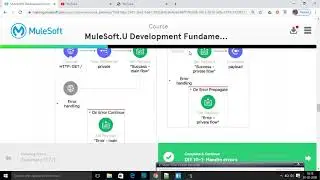 MuleSoft Certified Developer ,1HANDLING ERRORS,The private flow has an On Error Propagate scope.