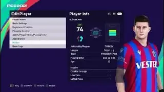 Berat Ayberk özdemir face e football pes 2021 Trabzonspor