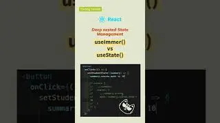 [react] deep state management with immer.js: useState() vs useImmer() #shorts