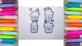 How to draw various types of cupcakes #cupcake #drawing