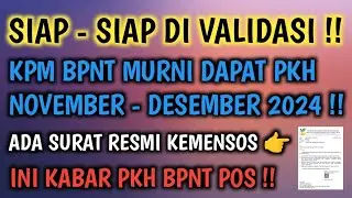 KPM BPNT MURNI DI VALIDASI DAPAT PKH NOVEMBER - DESEMBER 2024 #infobansos #infopkh