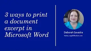 Print document excerpts in Microsoft Word