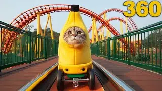 🍌 + 🐈 + 🐻 Banana Cat riding the Freddy Fazbear Roller Coaster