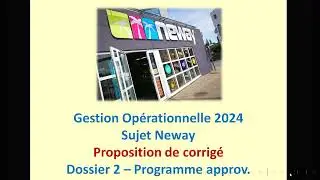Programme approvisionnement sujet 2024 Neway gestion opérationnelle BTS MCO