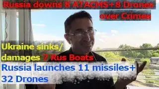 Ukrainian attack sinks/damages 4 Russian boats, 2 ferries and pilot boat. Rus. drone+missile attack.
