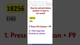 Convert Number to Text in Word?😎 | ms word| #msword  #yshorts #shorts #shortvideos #youtubeshorts