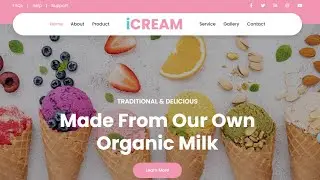 Designing an Eye-Catching Ice Cream Website with HTML, CSS, and JavaScript | source code