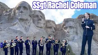 USAF SSgt Rachel Coleman Serenades Mount Rushmore Visitors