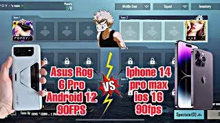 Iphone 14 Pro Max VS Asus Rog Phone 6 Pro PUBG Test 90FPS Gameplay | OS SAM PLAYS