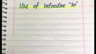 Infinitive with ''TO'' English Grammar |Studygroup786|