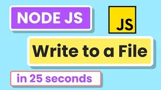 Write to file loacally in Node Js 2022 in 25 seconds!