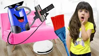 Веселая уборка для детей. Играем в УБОРКУ. Робот пылесос VS Пылесос