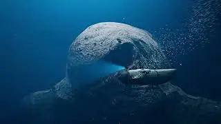 Giant monster is attacking the submarine, CGI #shorts #thalassophobia  #OceanGate