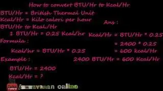 how to convert british thermal unit (btu) per hour to kilo calori (kcal ) per hour