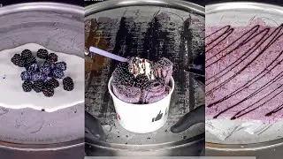 Colourful Blackberry Ice Cream Rolls 🍦