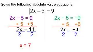 Absolute Value Equations