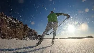 На коньках по льду карьера (Майский, Трапицыны). Nordic skating.