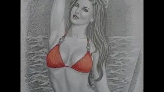 Очаровательная девушка в красном бикини. Sexy Frau im roten Bikini