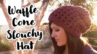 Crochet Pattern | Waffle Cone Slouchy Hat